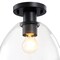 Designers Fountain Indigo 10 in. 1-Light Matte Black Modern Semi Flush Mount with Clear Glass Shade for Bedrooms D312M-SF-MB - alternate 7